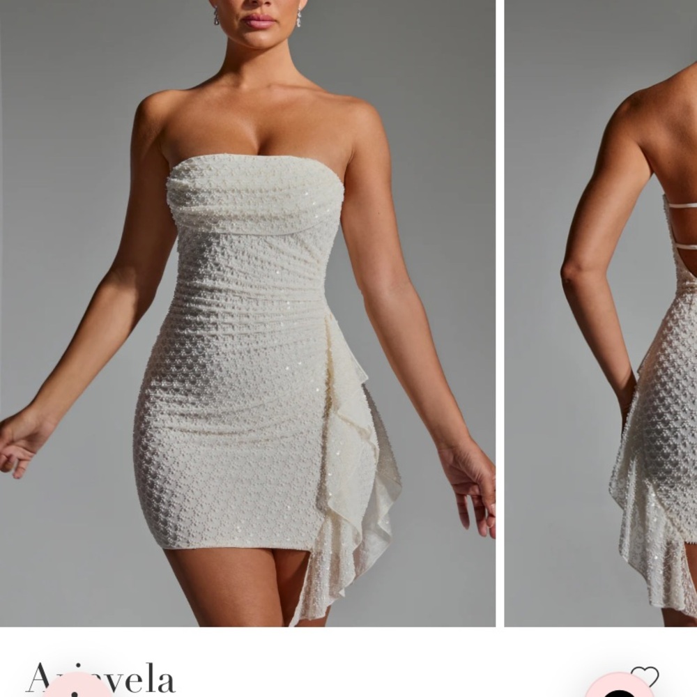Pink oh polly Strapless Dress